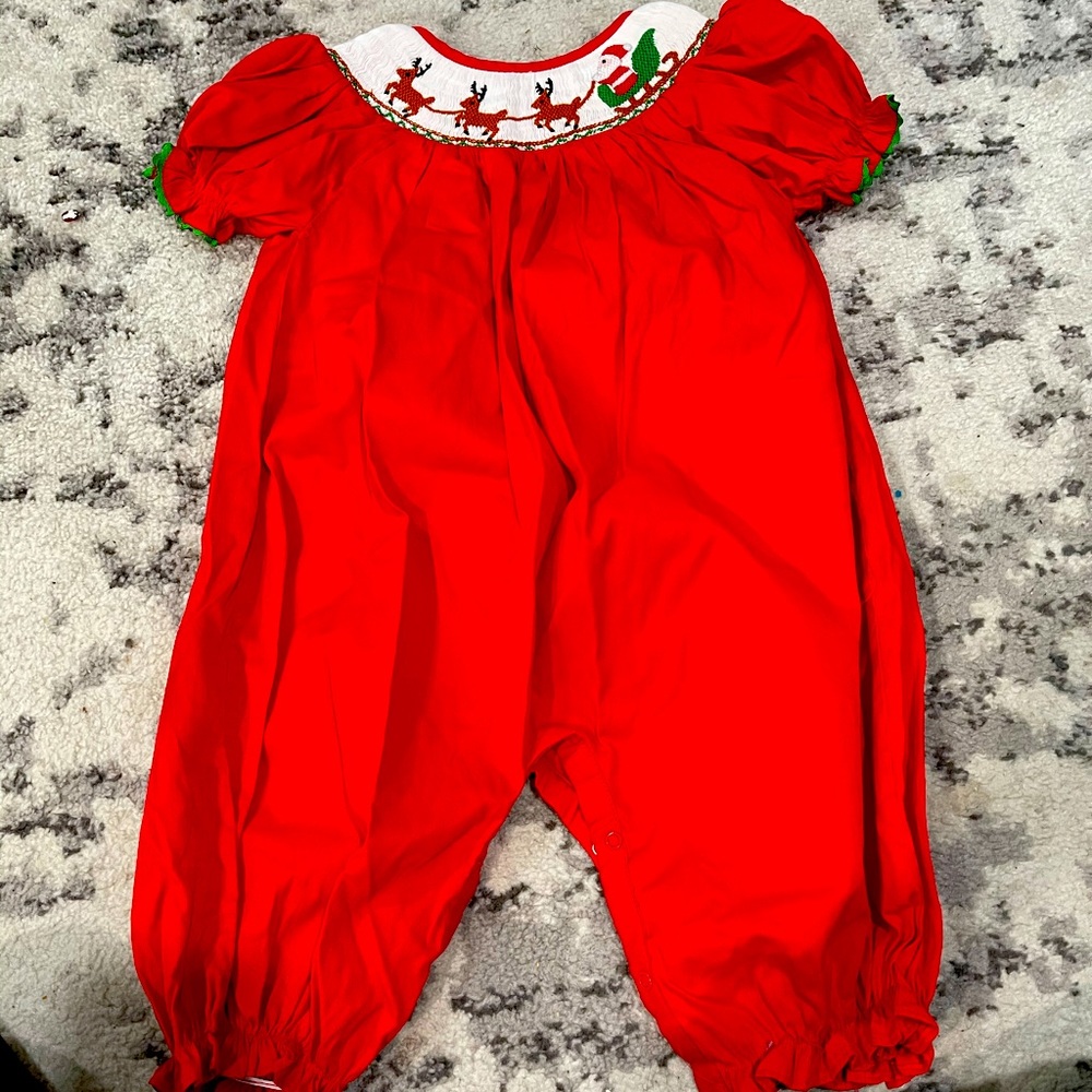 Southern Smocked Christmas Romper
